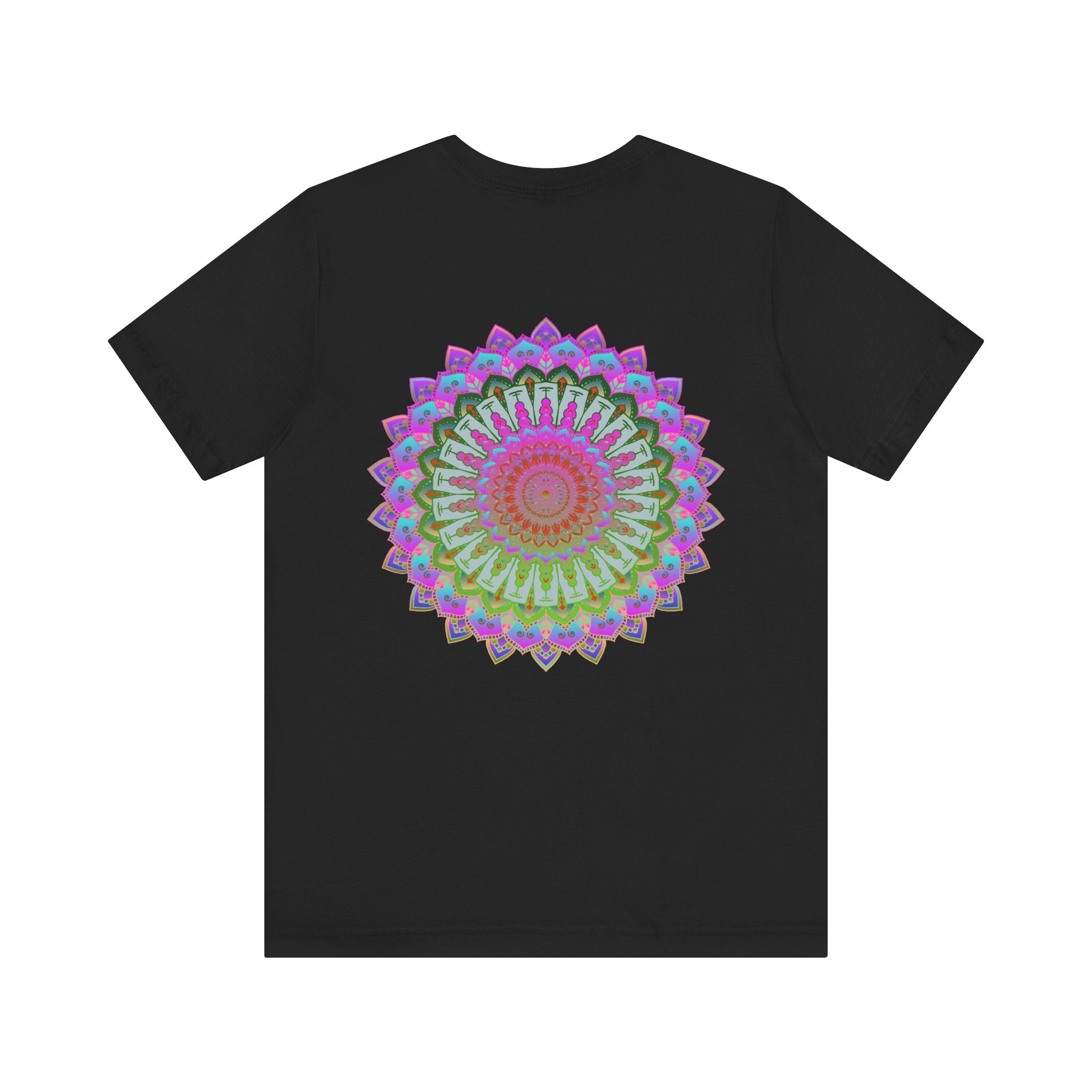 Vibrant Mandala Tee featuring intricate spiritual design for peace and harmony