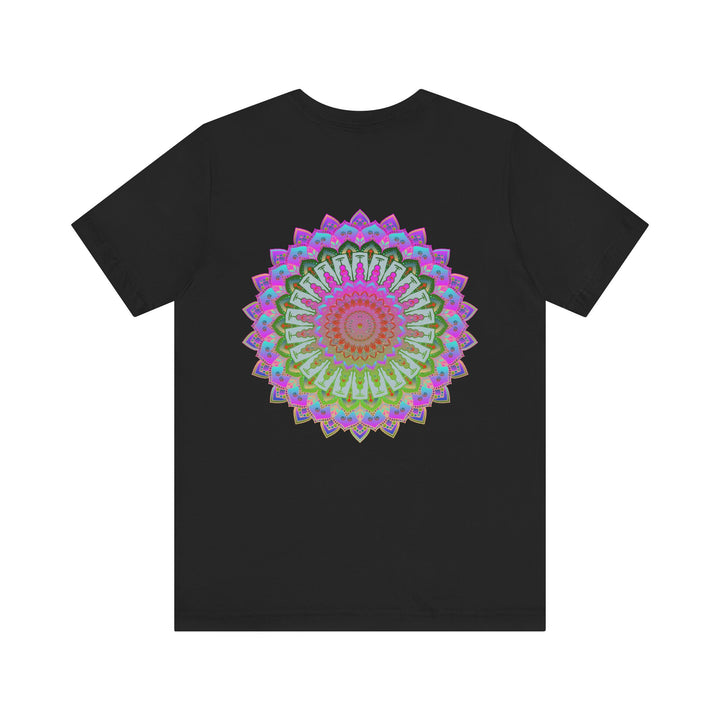 Vibrant Mandala Tee featuring intricate spiritual design for peace and harmony