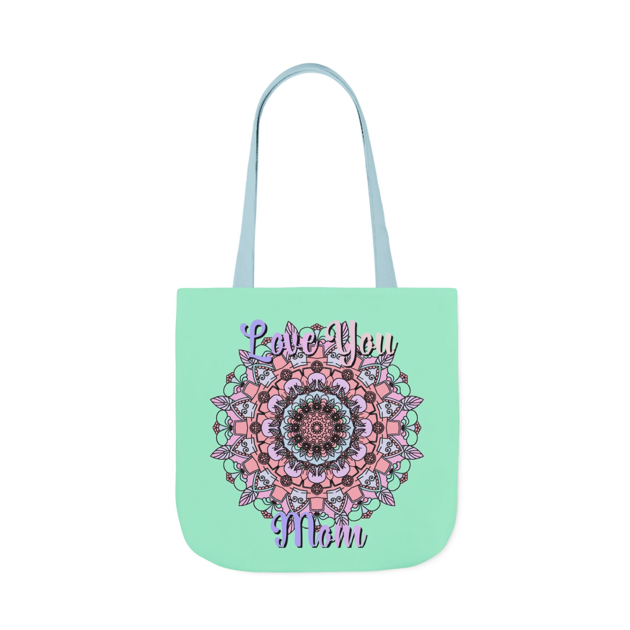 Mandala 'Love You Mom' Canvas Tote — Floral Mother's Day Gift Bag