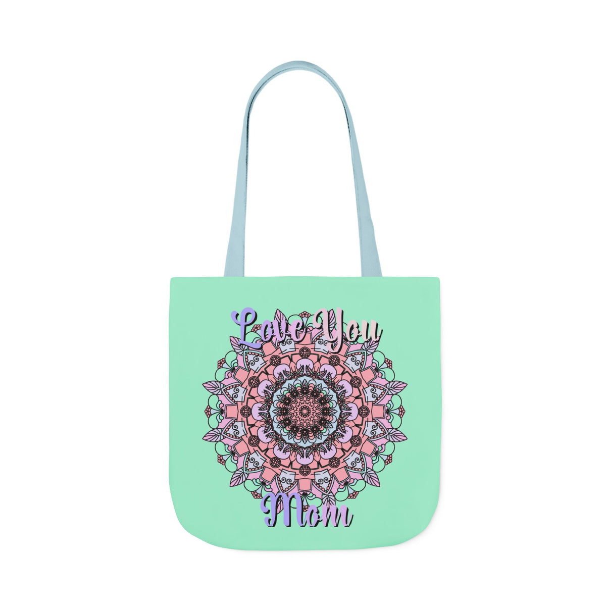 Mandala 'Love You Mom' Canvas Tote — Floral Mother's Day Gift Bag