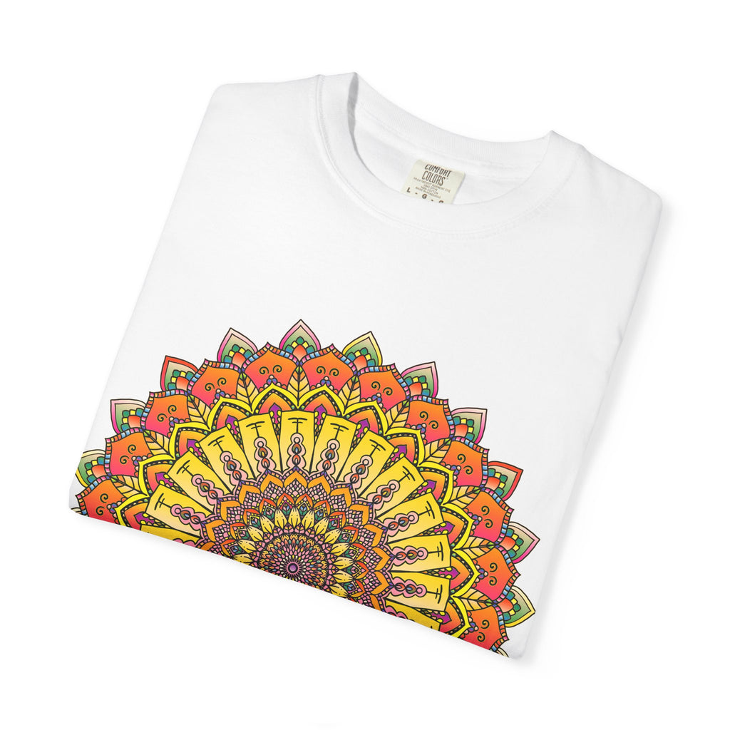 Sunburst Mandala T-Shirt — Vibrant Floral Boho Graphic Tee