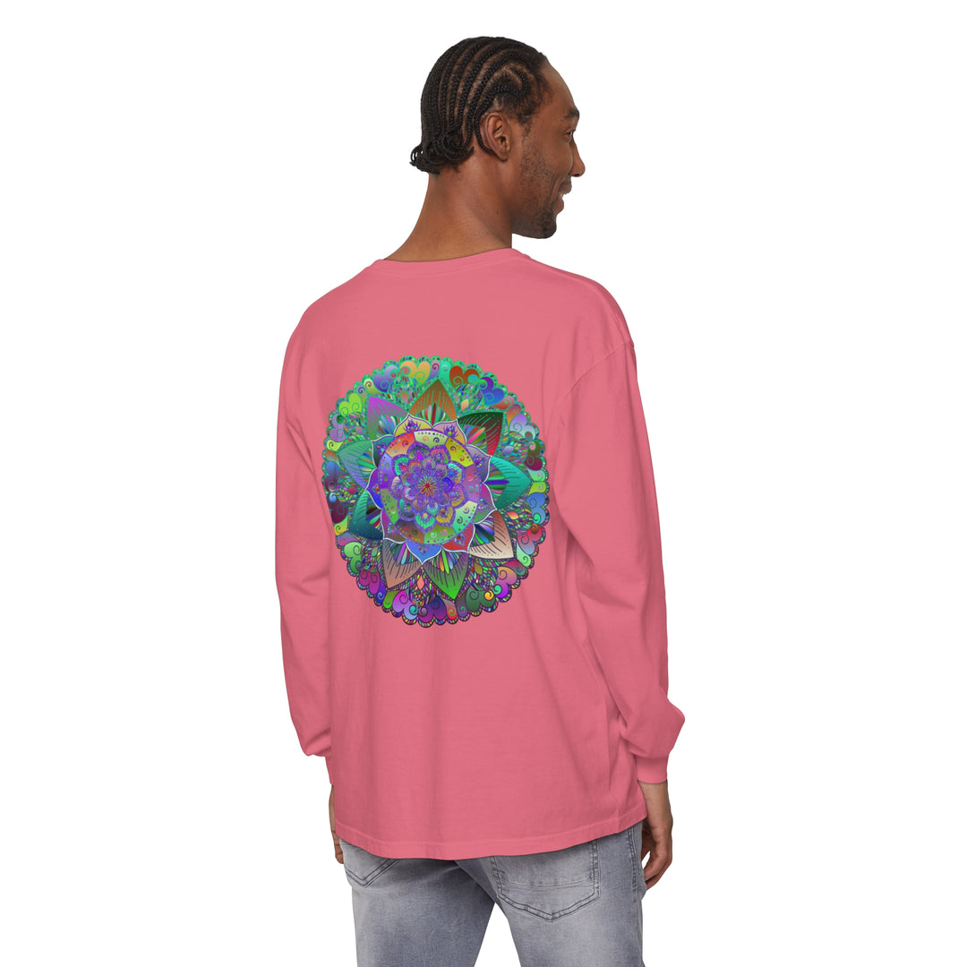 Colorful and intricate mandala design long sleeve unisex t-shirt