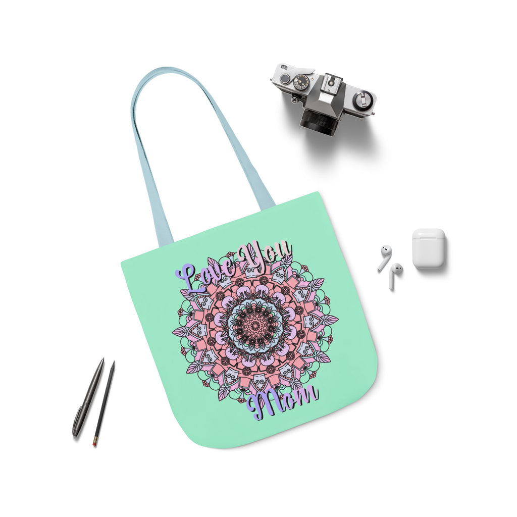 Mandala 'Love You Mom' Canvas Tote — Floral Mother's Day Gift Bag