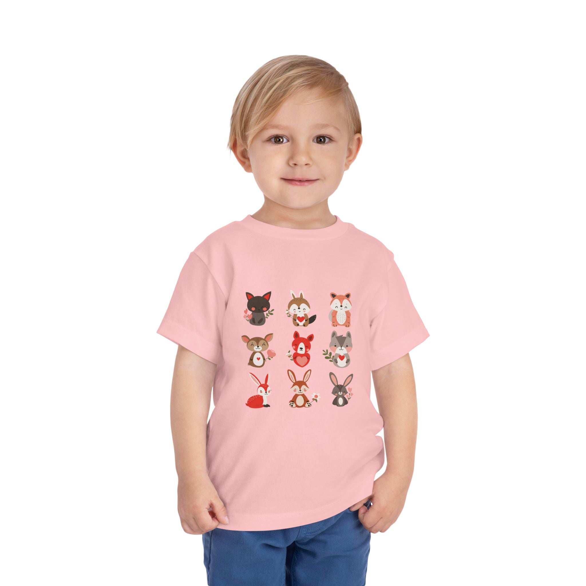 Animal Love Kleinkind T-Shirt, süße Cartoon Tiere T-Shirt für Kinder 