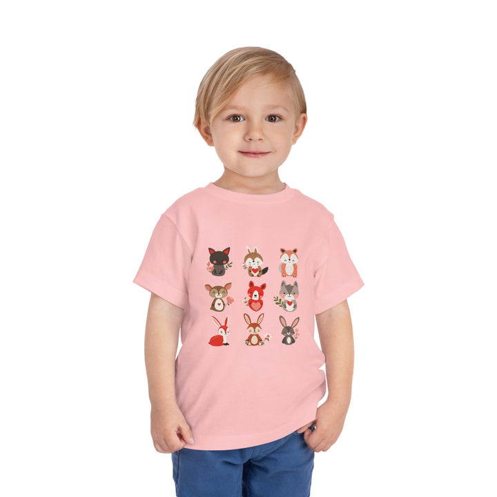 Animal Love Toddler Tee, Cute Cartoon Animals T-Shirt for Kids