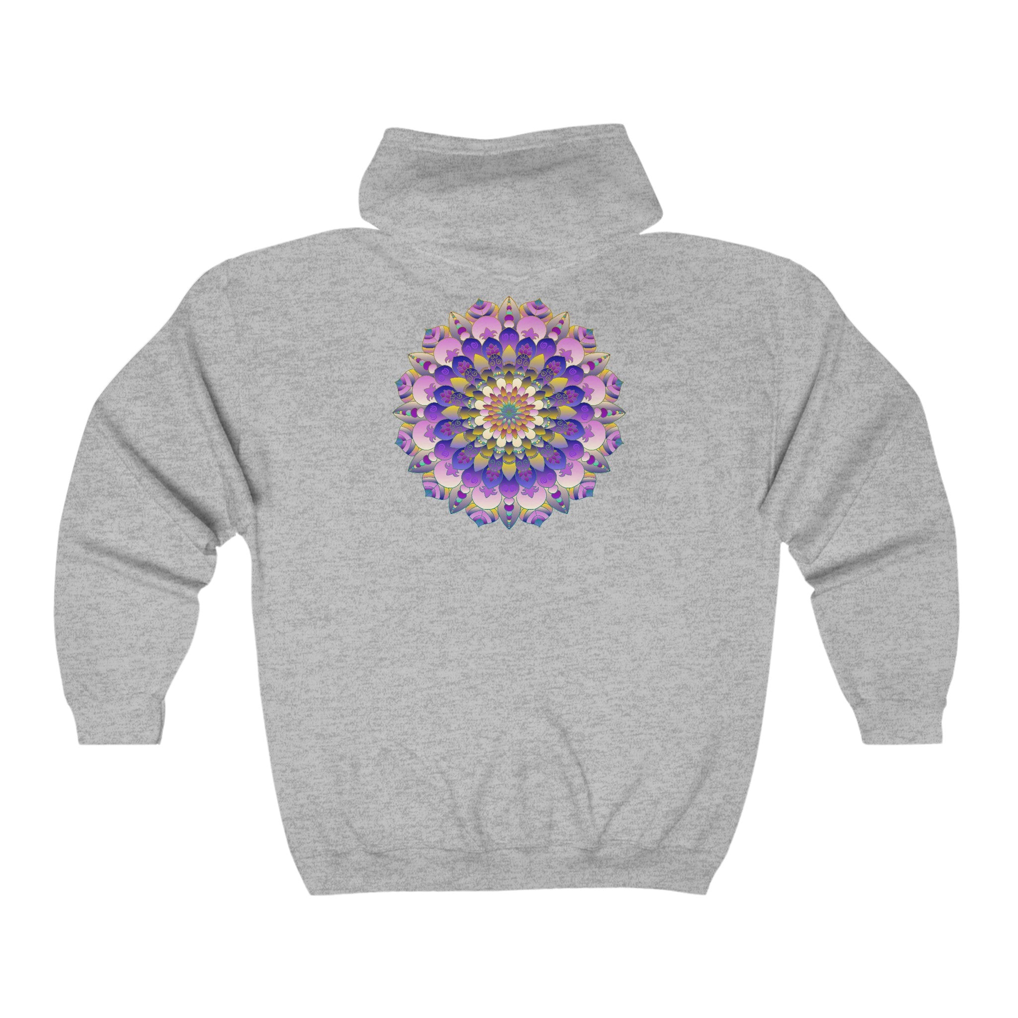 Vibrant Mandala Hoodie featuring intricate, psychedelic art design in bold colors