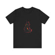 Black Cat Mystery T-Shirt - Shadowy Elegance: A stylish black t-shirt featuring a mysterious black cat design, evoking an aura of elegance and intrigue
