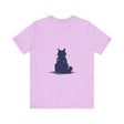 Black Cat Mystery T-Shirt - Simple & Cool: A black t-shirt with a mysterious black cat design, perfect for a stylish and casual look