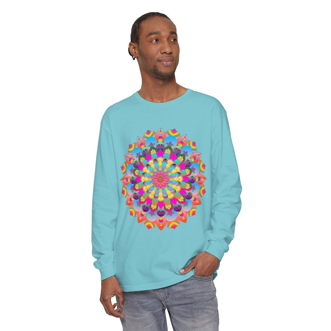 Colorful Mandala Long Sleeve T-Shirt - Psychedelic Art 52