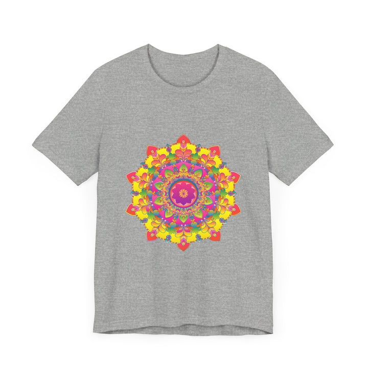 Vibrant Mandala Tee with Colorful Floral Design, perfect for adding a pop of color to any outfit