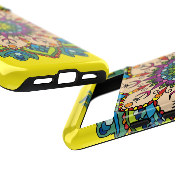 Intricate Floral Yellow Phone Case for Bold Protection and Style