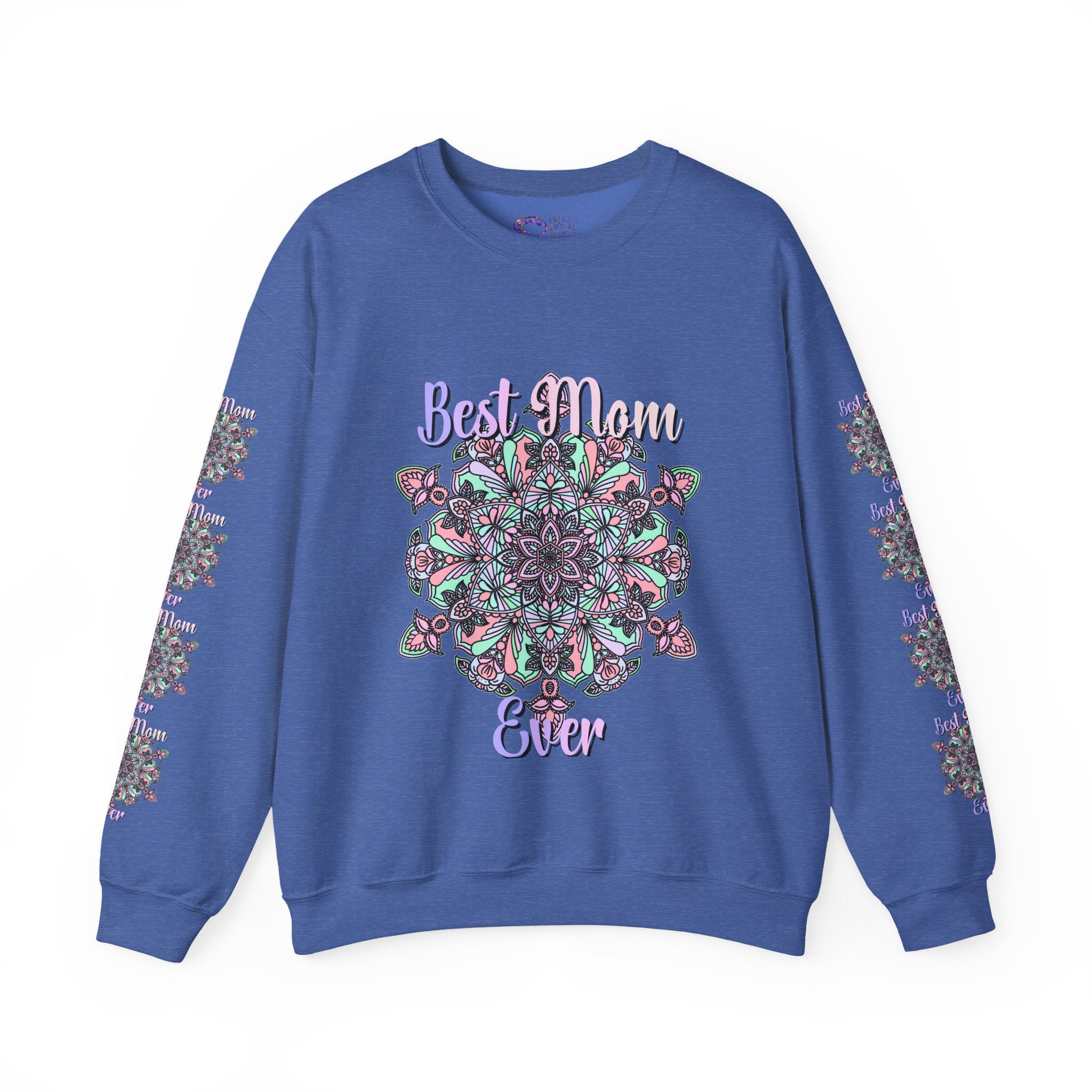 Mandala Design Sweatshirt in Soft Pink and Lavender for Moms