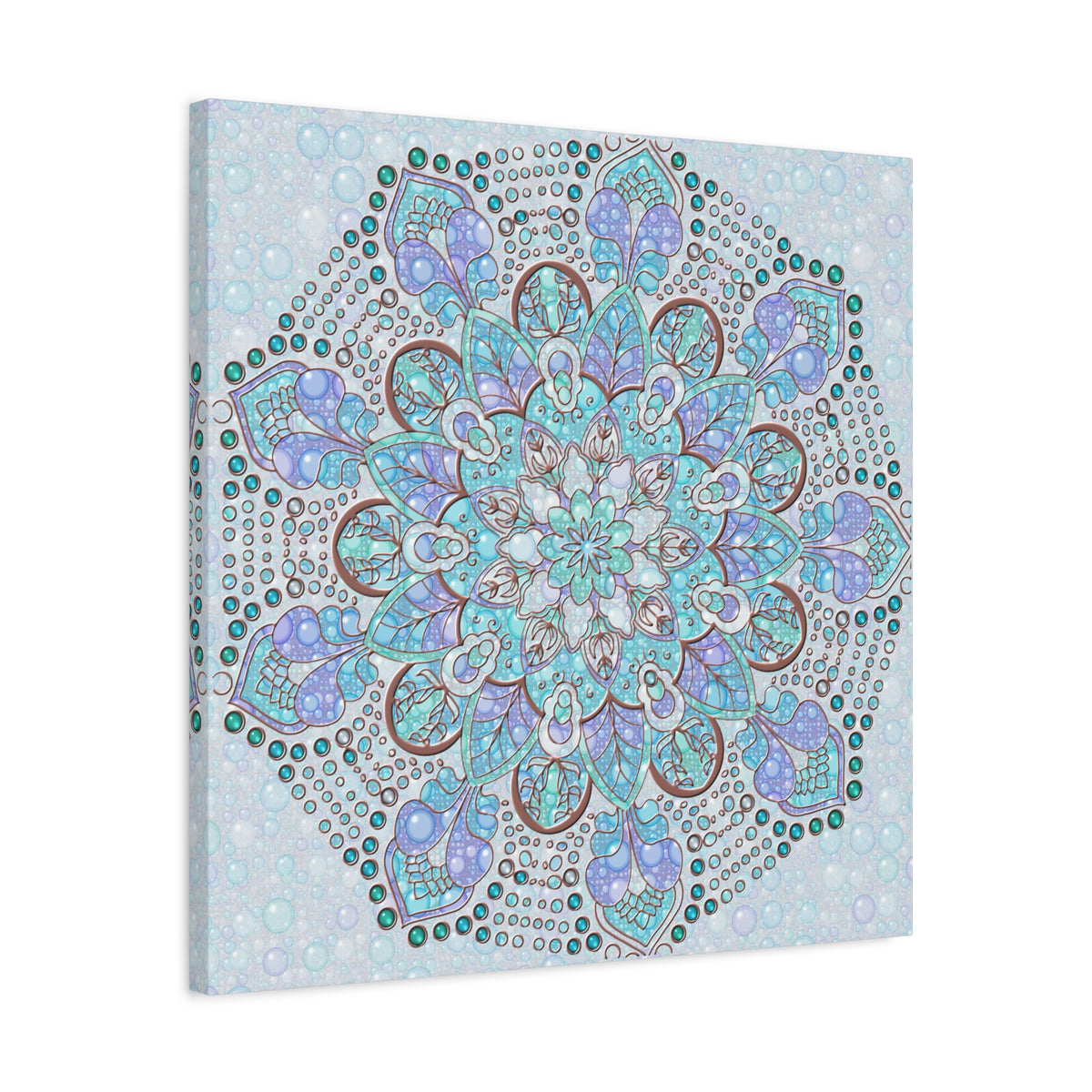Mandala Canvas Wall Art – Blue and Purple Boho Meditation Decor