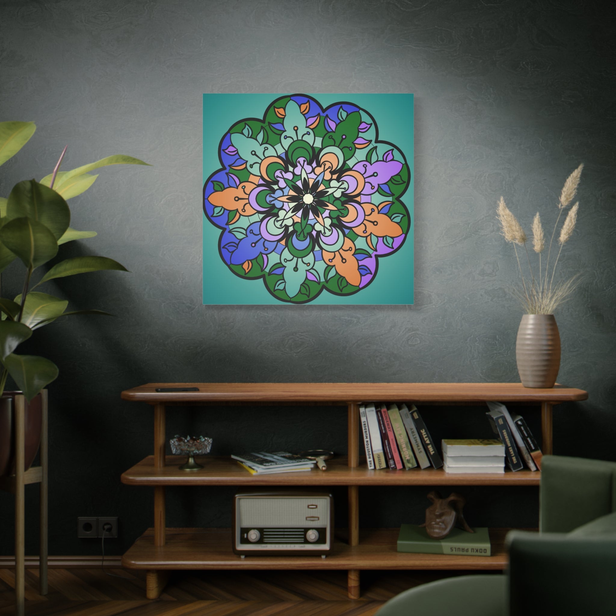 Floral Mandala Matte Canvas Wall Art
