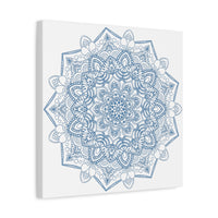 Beautiful handcrafted wall art featuring a mesmerizing mandala design in steel blue
