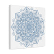 Beautiful handcrafted wall art featuring a mesmerizing mandala design in steel blue