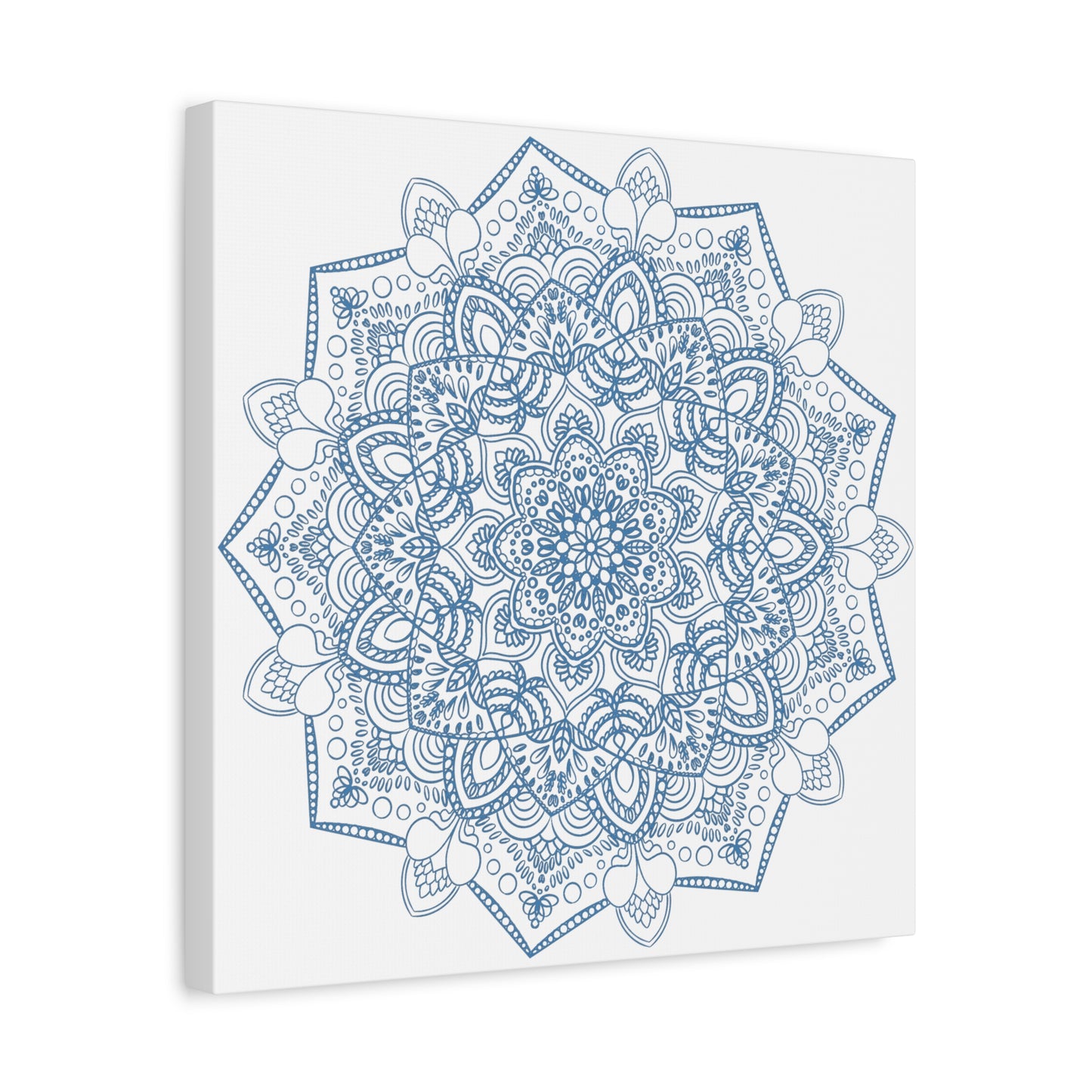 Beautiful handcrafted wall art featuring a mesmerizing mandala design in steel blue