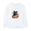 Black Cat & Flowers Watercolor T-Shirt: A stylish, comfortable tee featuring a beautiful watercolor design of a black cat surrounded by vibrant flowers