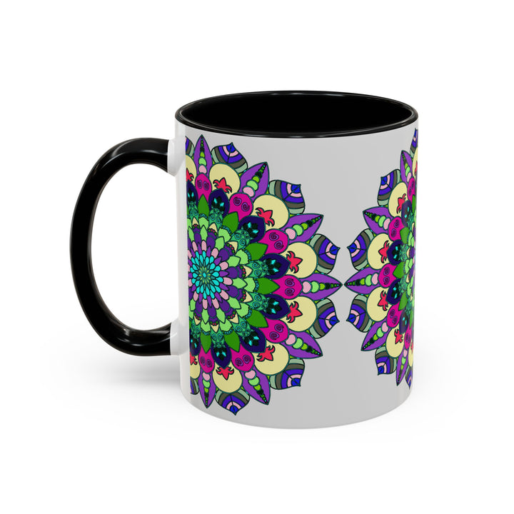 Beautiful mandala art mug featuring vibrant and spiritual designs in multiple colors