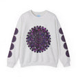Unisex Heavy Blend™ Crewneck Sweatshirt with Purple Mandala Design, cozy and stylish