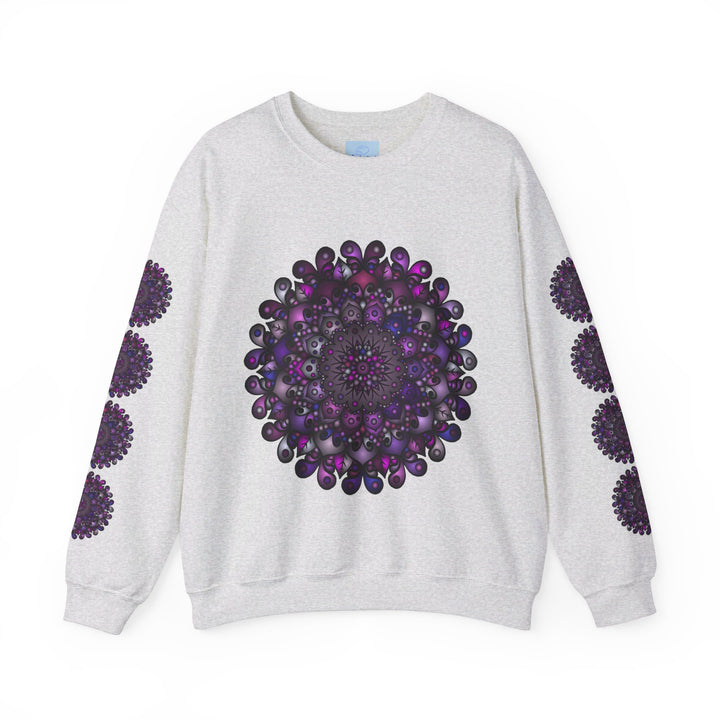 Unisex Heavy Blend™ Crewneck Sweatshirt with Purple Mandala Design, cozy and stylish