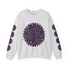 Unisex Heavy Blend™ Crewneck Sweatshirt with Purple Mandala Design, cozy and stylish