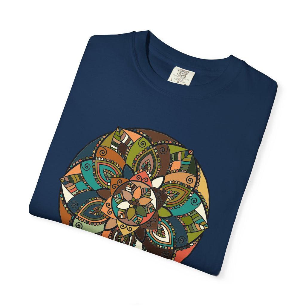 Mandala Earth Flora T-Shirt — Earthy Tones Geometric Art Tee
