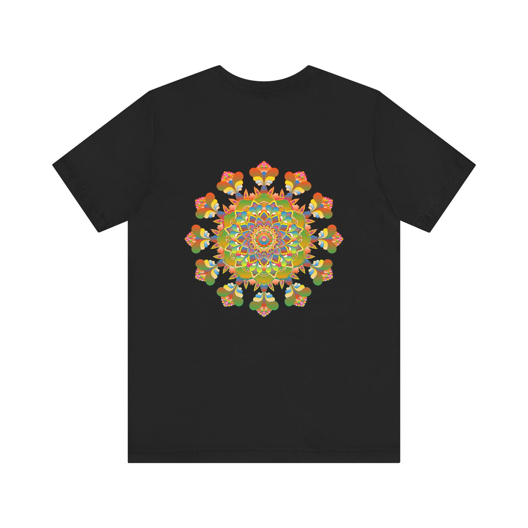 Black Mandala Peace & Harmony T-Shirt with intricate spiritual vibes