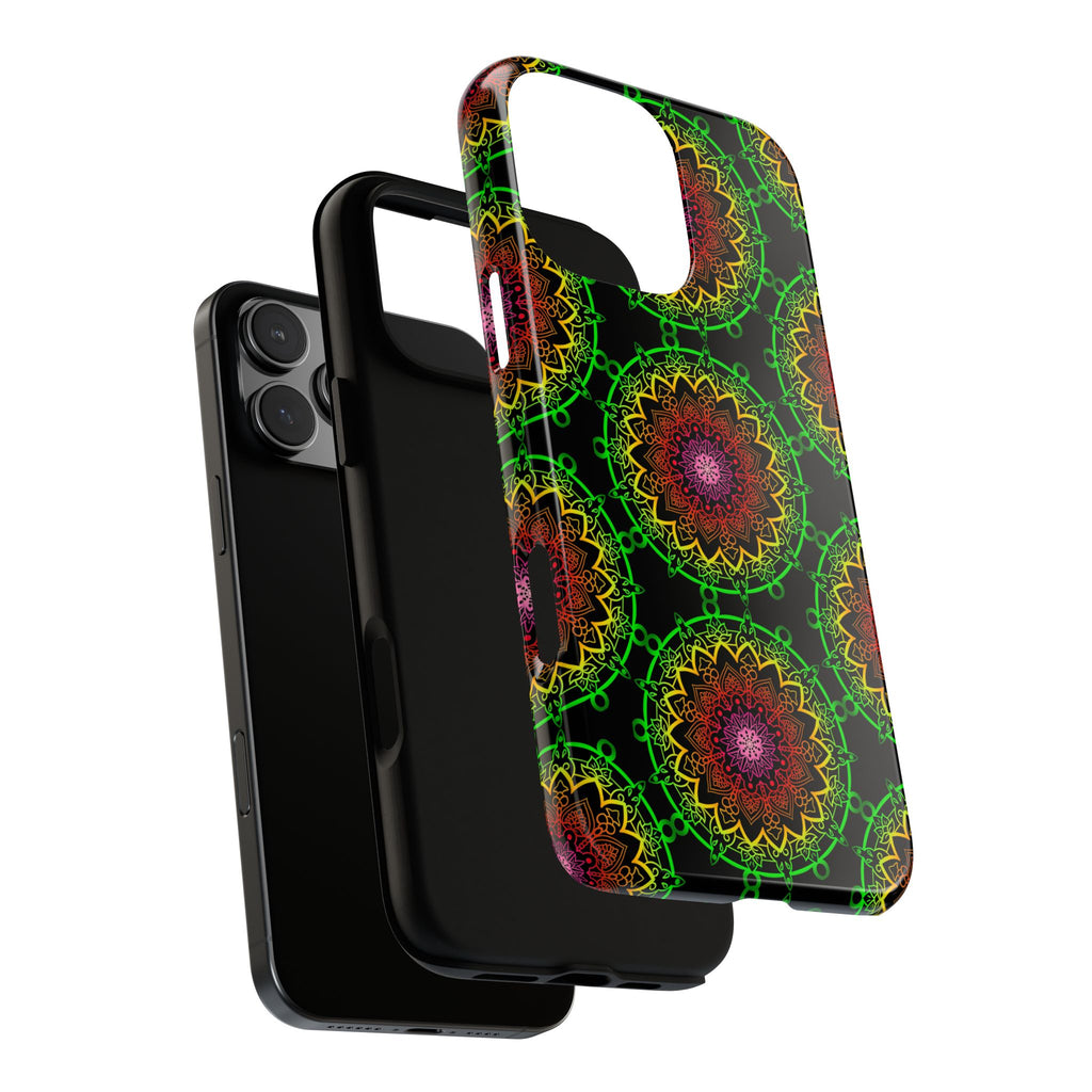 Artistic Mandala Phone Case with Bold Patterns and Modern Flair