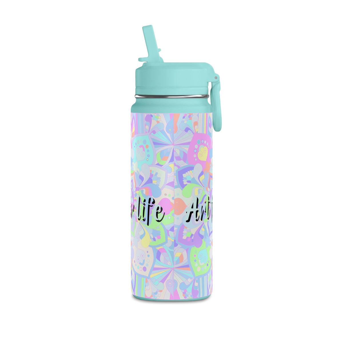 Pastel Floral Mini Water Bottle — "Art for Life" 20oz