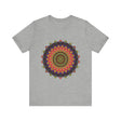 Vibrant and detailed mandala design featured on a colorful tee shirt