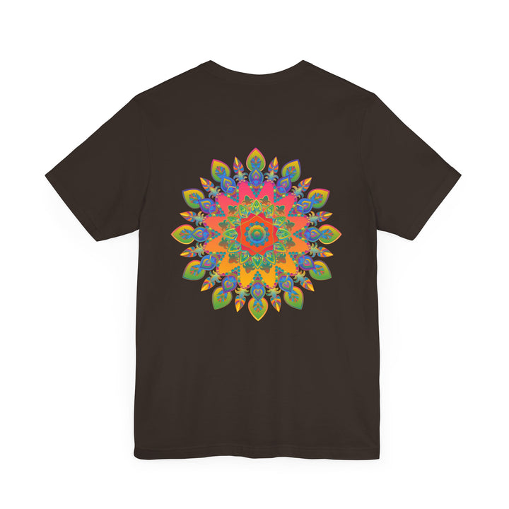 Colorful psychedelic mandala t-shirt featuring intricate spiritual design for ultimate peace and harmony