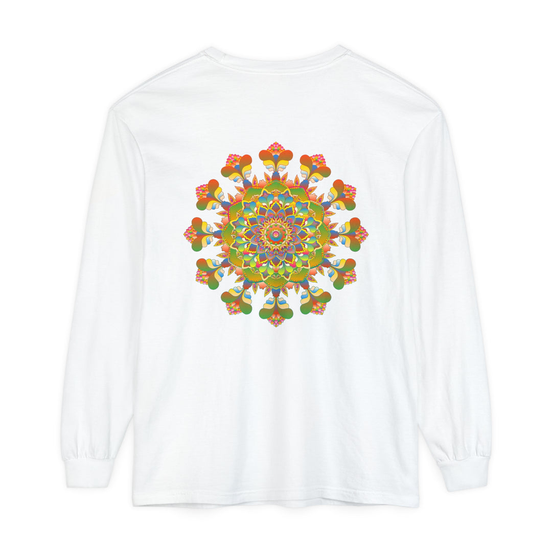 Beautiful vibrant mandala long sleeve t-shirt in colorful art design