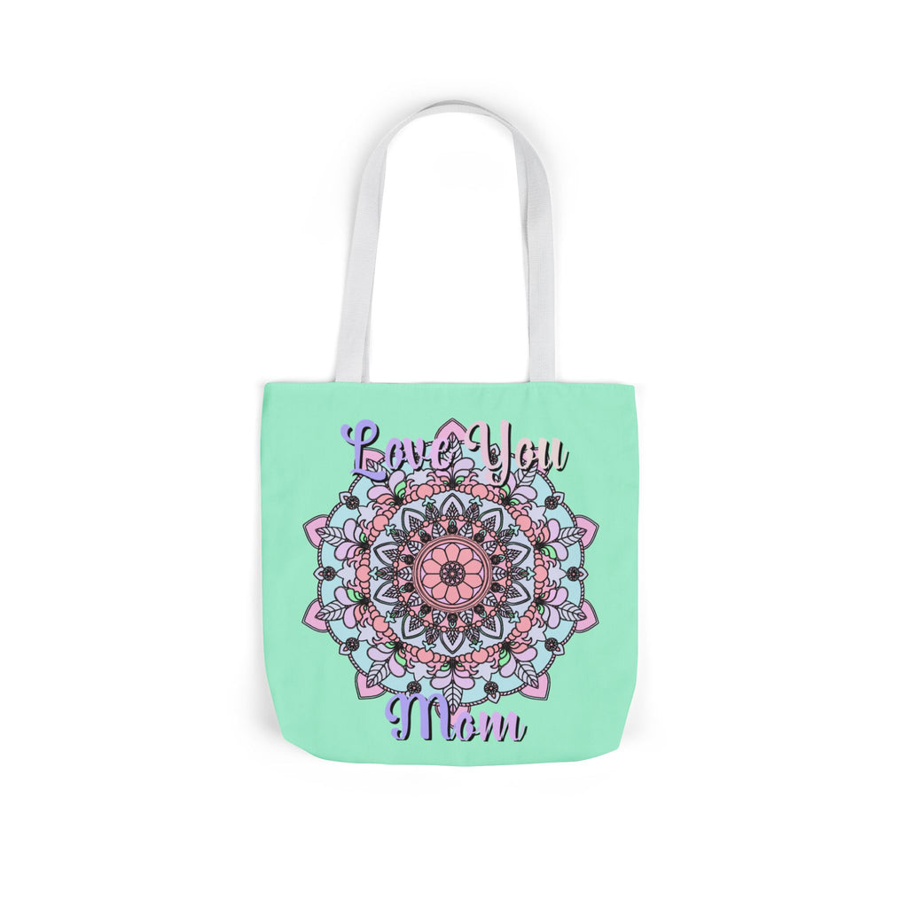 Mandala 'Love You Mom' Canvas Tote — Floral Mother's Day Gift Bag