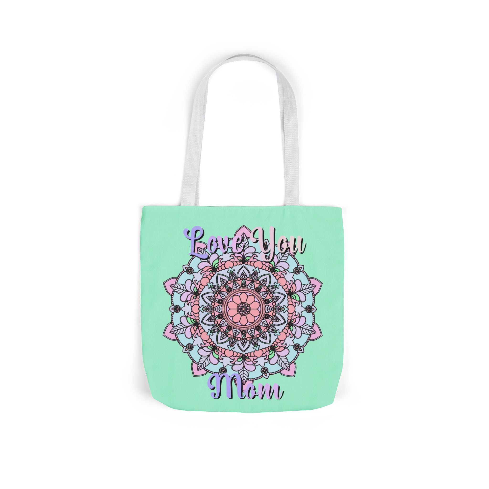 Mandala 'Love You Mom' Canvas Tote — Floral Mother's Day Gift Bag