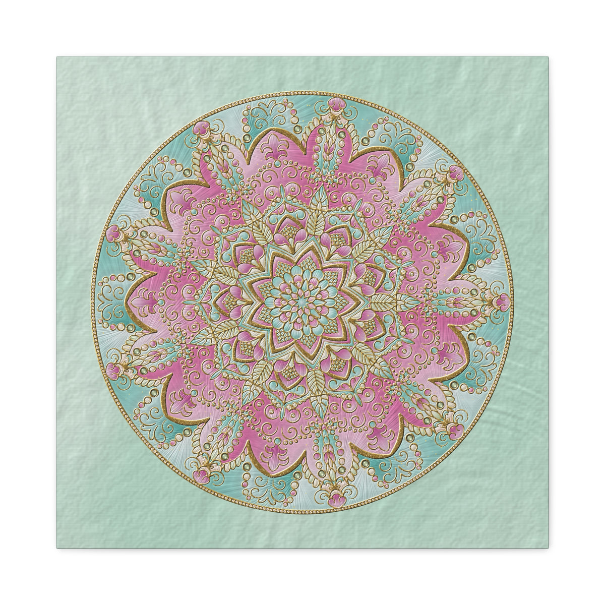 Pastel Pink Mandala Canvas Wall Art