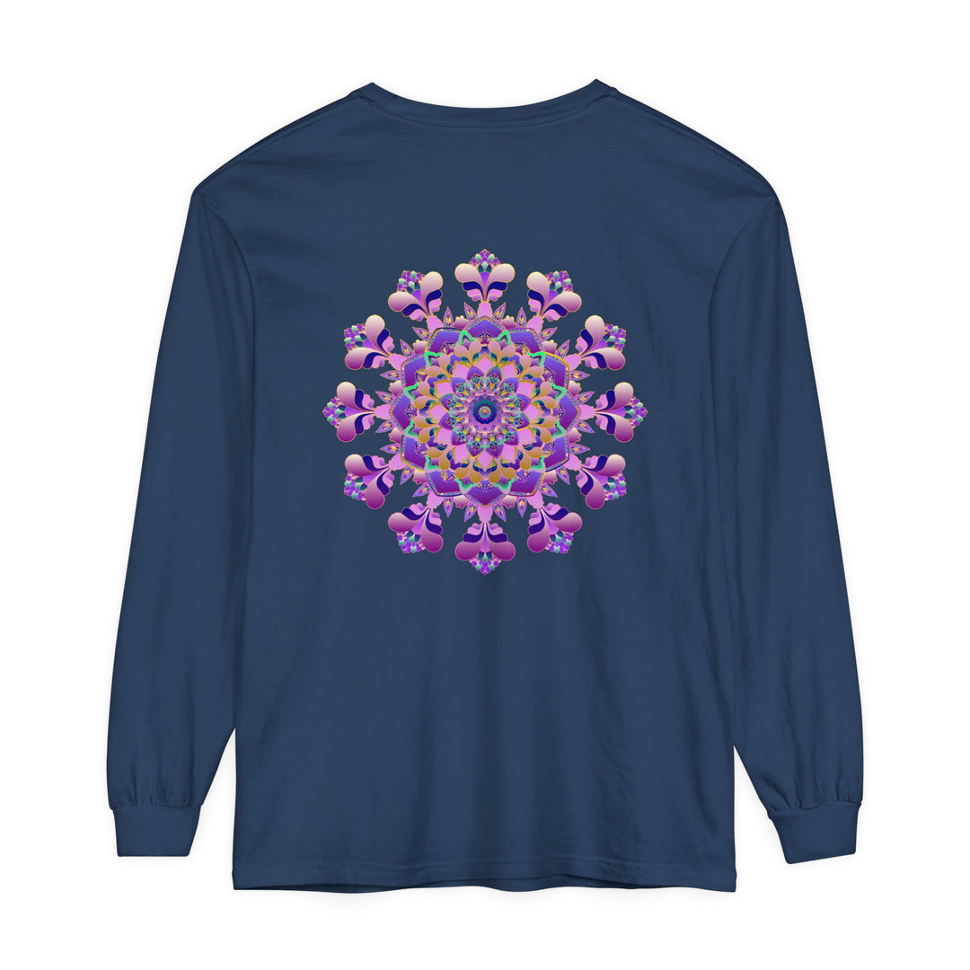 Intricate mandala design long sleeve t-shirt suitable for men and women