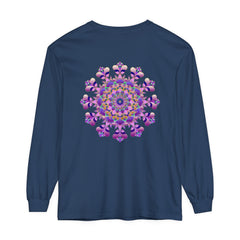 Intricate mandala design long sleeve t-shirt suitable for men and women