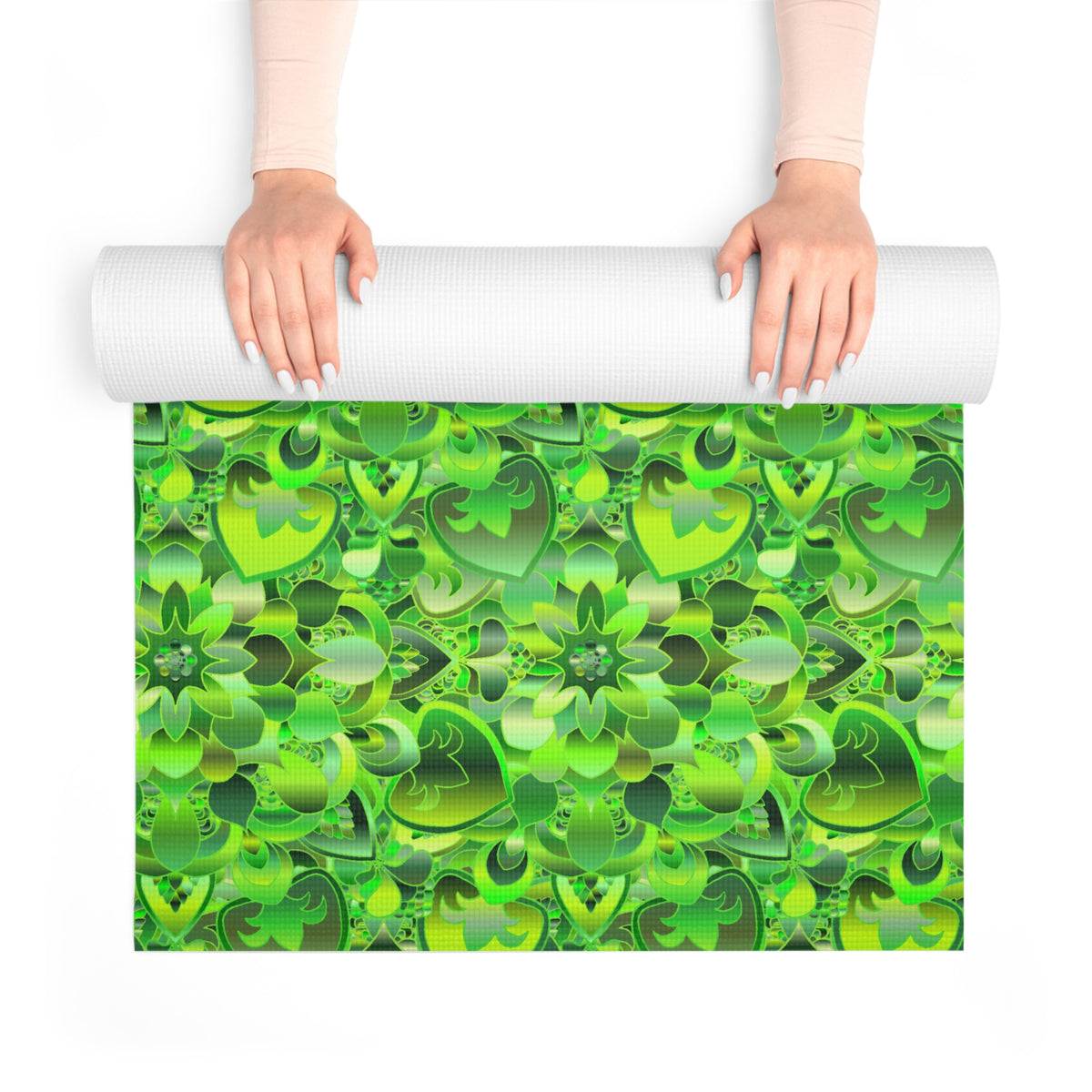 Grüne Farbtöne Mandala Schaumstoff-Yogamatte