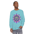 Vibrant mandala long sleeve t-shirt featuring colorful and intricate design for both men and women