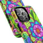 Floral Fantasy iPhone and Google Pixel Case in Bright Green Palette
