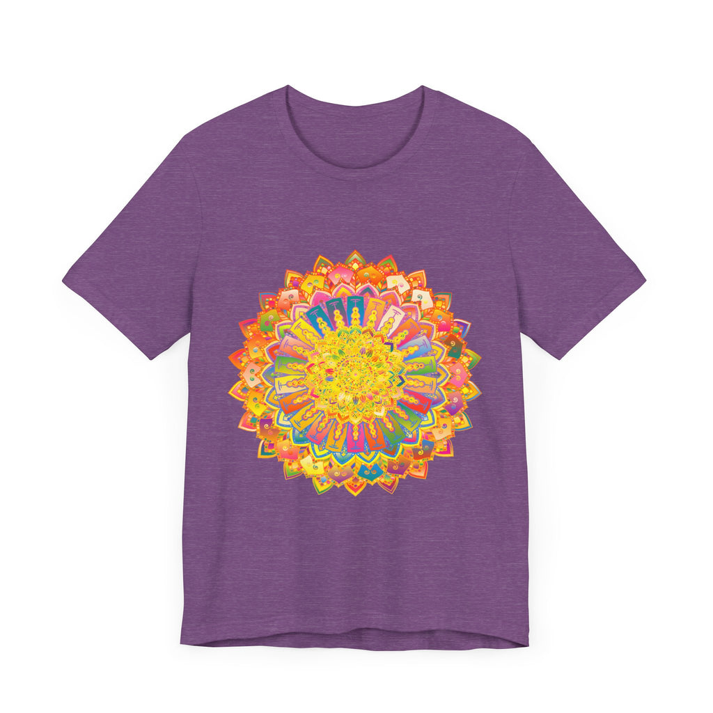 A vibrant and detailed mandala design adorns this peaceful and colorful tee