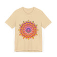 Colorful and intricate mandala design tee with vibrant psychedelic art