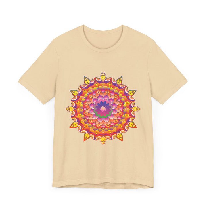 Colorful and intricate mandala design tee with vibrant psychedelic art