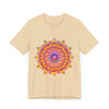 Colorful and intricate mandala design tee with vibrant psychedelic art