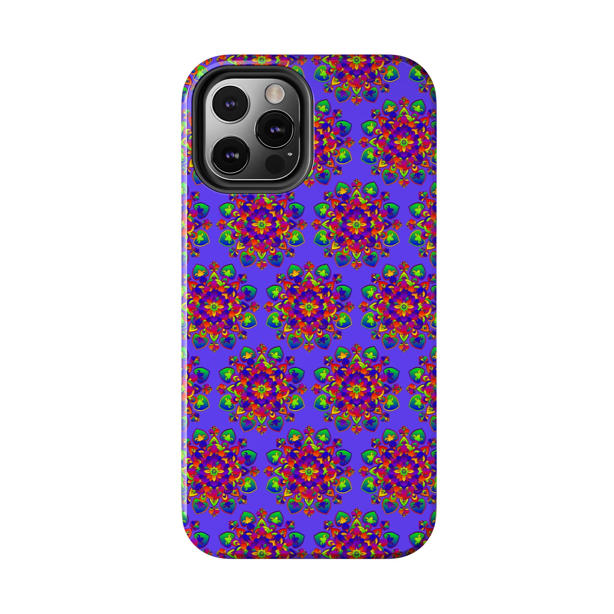 Tiled Hand Drawn Mandala Rainbow Phone Case - Standard alt text 56