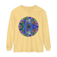 Colorful, intricate mandala design on a unisex long sleeve t-shirt
