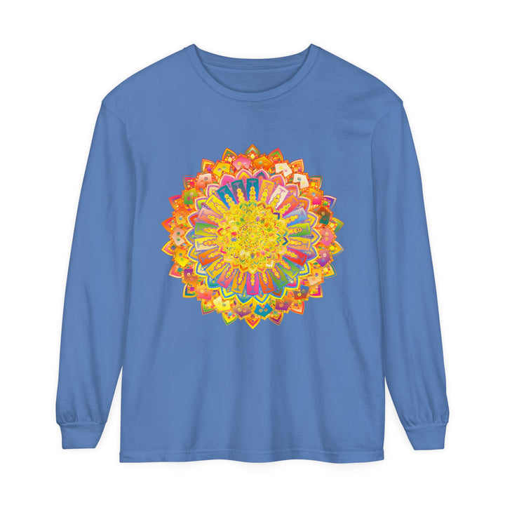 Intricate Mandala Unisex Long Sleeve T-Shirt with ornate design