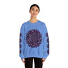 Unisex Heavy Blend™ Crewneck Sweatshirt featuring a vibrant Purple Mandala Design