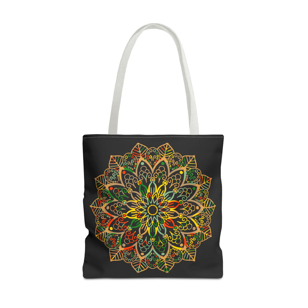 Beautiful and intricate hand-drawn mandala art tote bag with all-over print